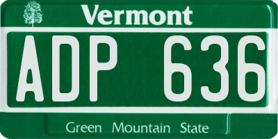 VT license plate ADP636