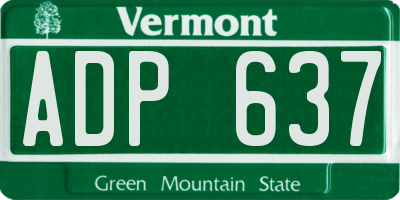 VT license plate ADP637
