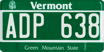 VT license plate ADP638