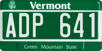 VT license plate ADP641