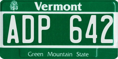 VT license plate ADP642