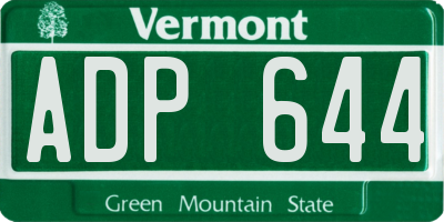 VT license plate ADP644