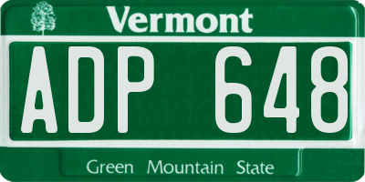 VT license plate ADP648