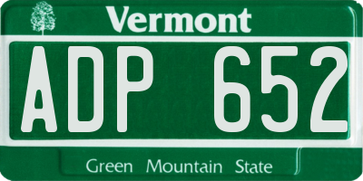 VT license plate ADP652
