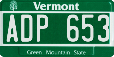 VT license plate ADP653