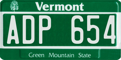 VT license plate ADP654