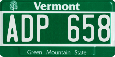VT license plate ADP658