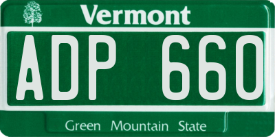 VT license plate ADP660