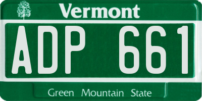 VT license plate ADP661