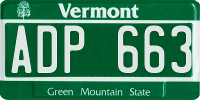 VT license plate ADP663
