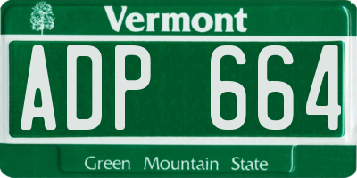 VT license plate ADP664