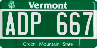 VT license plate ADP667