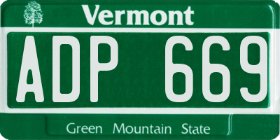 VT license plate ADP669