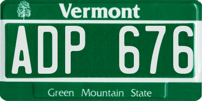 VT license plate ADP676