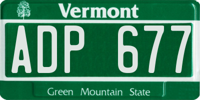VT license plate ADP677