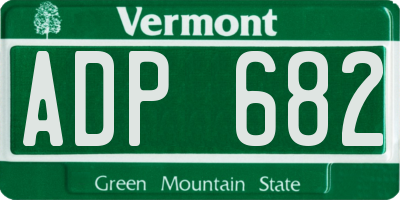 VT license plate ADP682