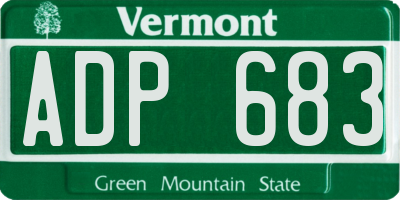 VT license plate ADP683