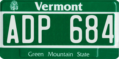 VT license plate ADP684