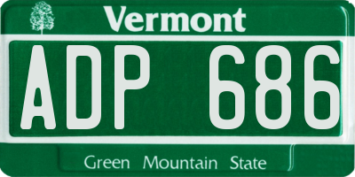 VT license plate ADP686