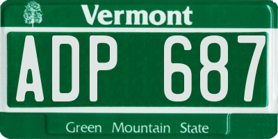 VT license plate ADP687