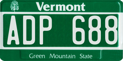 VT license plate ADP688