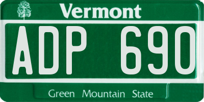 VT license plate ADP690