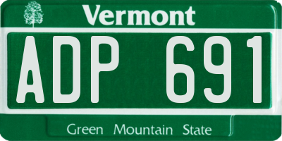 VT license plate ADP691
