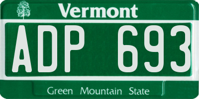 VT license plate ADP693