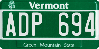 VT license plate ADP694