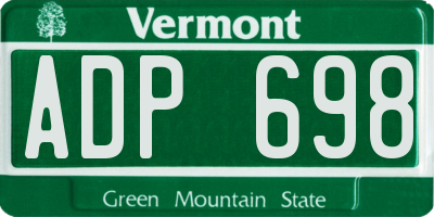 VT license plate ADP698