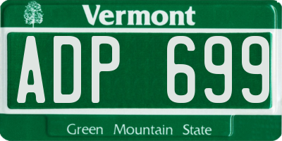 VT license plate ADP699