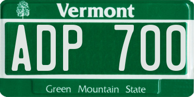 VT license plate ADP700