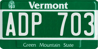 VT license plate ADP703