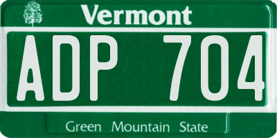VT license plate ADP704