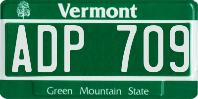 VT license plate ADP709
