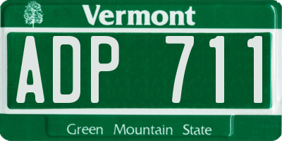 VT license plate ADP711
