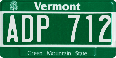 VT license plate ADP712