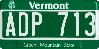 VT license plate ADP713
