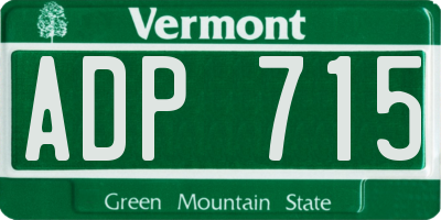 VT license plate ADP715
