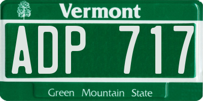 VT license plate ADP717