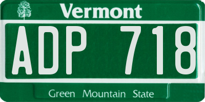 VT license plate ADP718