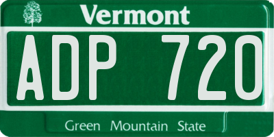 VT license plate ADP720