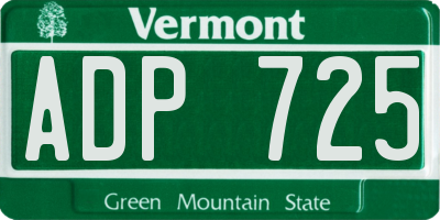 VT license plate ADP725