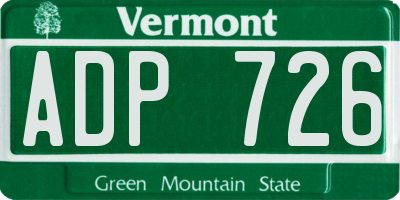 VT license plate ADP726