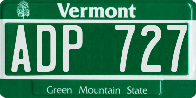 VT license plate ADP727
