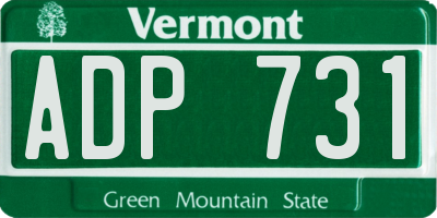 VT license plate ADP731