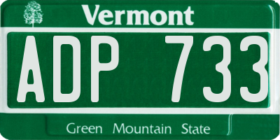 VT license plate ADP733
