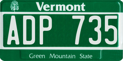 VT license plate ADP735