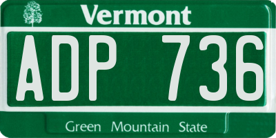 VT license plate ADP736