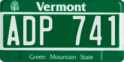 VT license plate ADP741